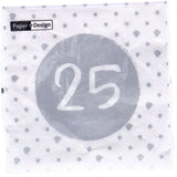 Duni Servietten 25. Geburtstag 33x33 cm