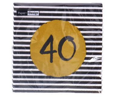 Servietten 40. Geburtstag 33x33 cm | 4 Stück