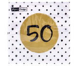 Servietten 50. Geburtstag 33x33 cm | 4 Stück