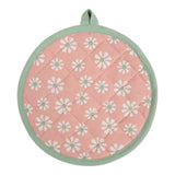 Daisy flowers pannenlap onderzetter rond roze 20cm | 3 stuks