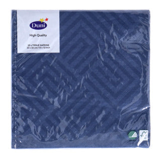 Duni Servietten Mosaik dunkelblau 33x33 cm | 12 Stück