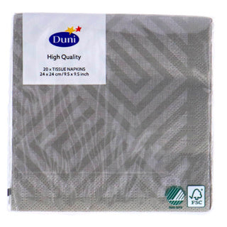 Duni Servietten Mosaik Granitgrau 24x24 cm | 12 Stück