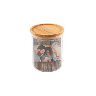 Vorratsglas 10x13cm stapelbarer Bambusdeckel