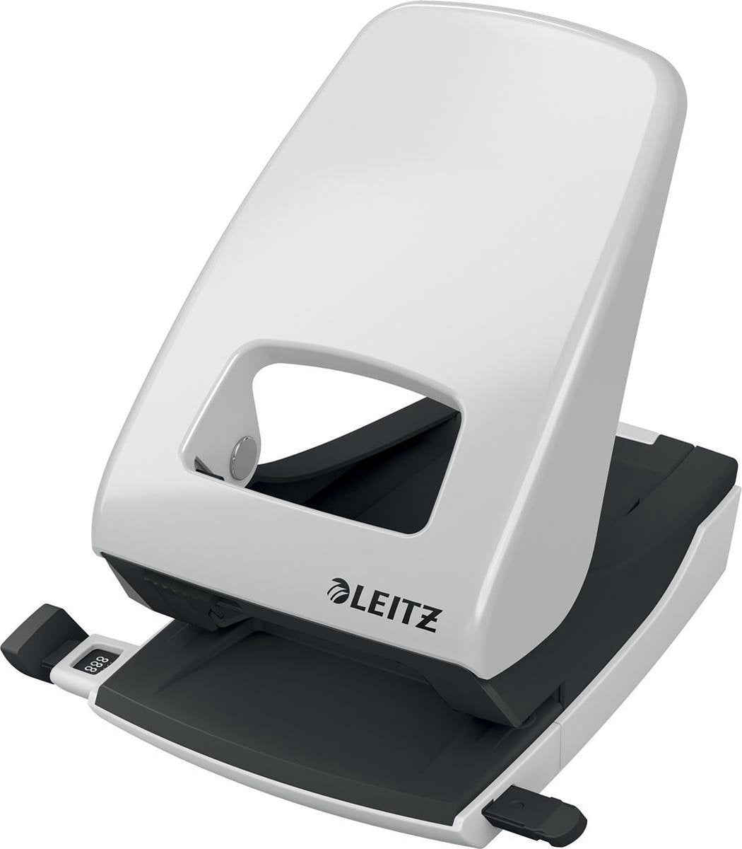 Leitz nexxt Tischlocher – stanzt bis zu 40 Blatt – für Ordner und Ringbücher – Grau