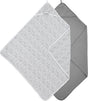 Meyco baby cheetah uni badcape - 2-pack - grey - 80x80cm