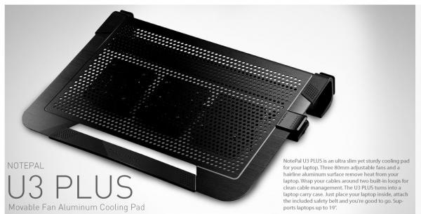 Cooler Master R9-NBC-U3PK-GP Notepal U3 Plus Laptop-Kühlpad [schwarz]