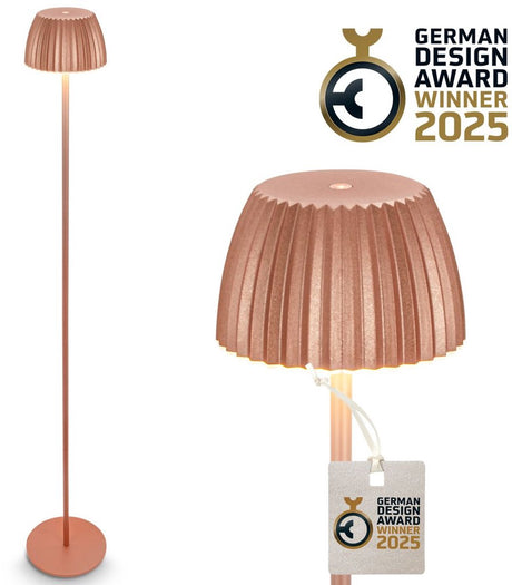 B.k.licht briloner champ - rechargeable floor lamp - cordless standing lamp - dimmable - height adjustable - for indoors and outdoors - copper-colored - ø19 x 124 cm