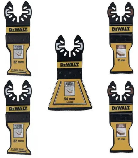 Dewalt Zubehör Dewalt dt20777 – Multitool-Sägeblatt-Set | 2 x Sägeblatt mit schrägem Sägeschnitt | 1 x Sägeblatt 3-seitiger Sägeschnitt | 2 x dt20704-qz - dt20777-qz
