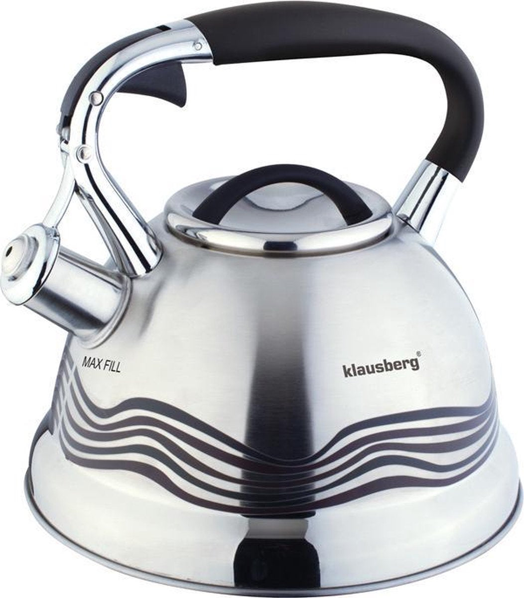 Klausberg kb-7048 fluitketel - 2,7l - rvs - alle warmtebronnen