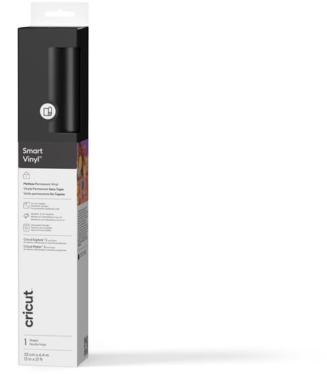 Cricut™ Smart Vinyl™ permanent schwarz, keine Matte erforderlich (6,4 m)