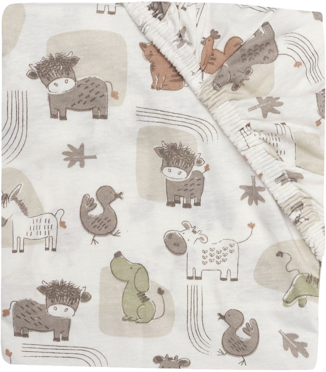 Jollein hoeslaken ledikant - 70 75x140 150cm - jersey - barn buddies