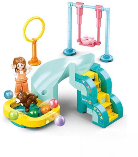 Sluban Girls Dream Dogs Spielplatz Bauspielzeug für Kinder ab 6 Jahren – Konstruktionsspielzeug Modellbau Tierspielset – Baukasten mit 90 Bausteinen und 1 Minifigur – M38-B0970E