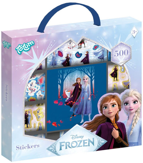Totum Disney Frozen 12 Rollen Aufkleber mit Stickerbuch 500 Stück mit Spielzeugen von Anna und Elsa, Basteln für Mädchen ab 3 Jahren, alle Altersgruppen
