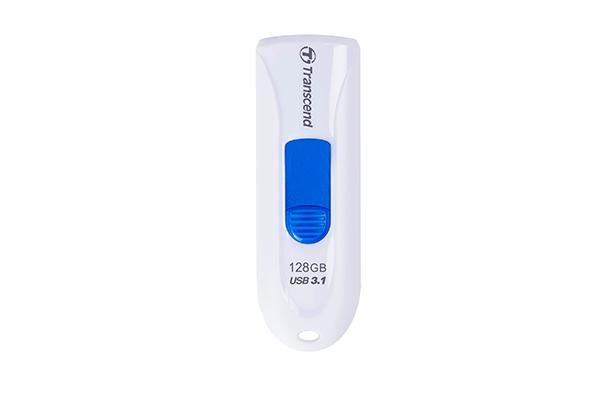 Transcend ts128gjf790w Jetflash 790 Flash-Laufwerk, 128 GB, USB 3.0, kappenloser Schieber, 90 45 MB s, weiß