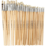 Creativ Company Nature Line Pinsel, Größe 1+2+4+8+14+20, L: 27,5-33 cm, B: 5-19 mm, flach, 64 Stück 1 Box