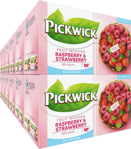 Pickwick Fruit Infusion Himbeer-Erdbeer-Früchtetee – 12 x 20 Teebeutel