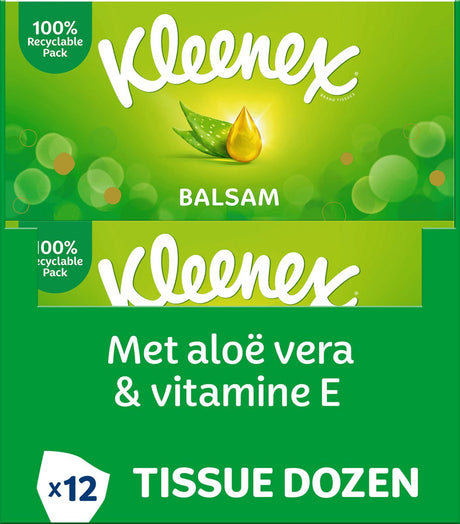 Kleenex-Taschentücher - Balsam - Vorteilspackung - 12 x 64 Stück (768 Taschentücher)
