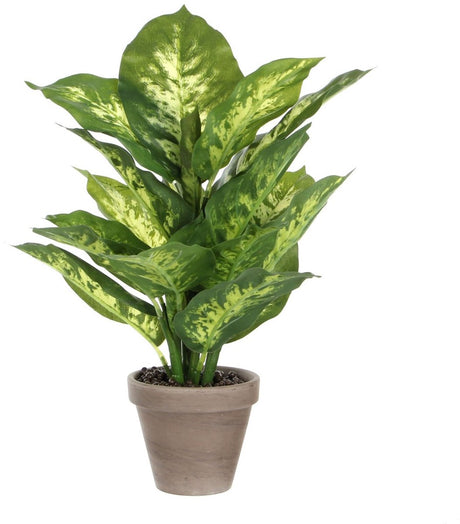 Mica decorations dieffenbachia kunstplant in bloempot stan - h40 x ø30 cm - groen
