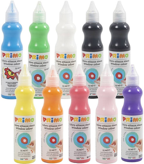 Primo Fensterfarbe, verschiedene Farben, 10x75 ml 1 Box