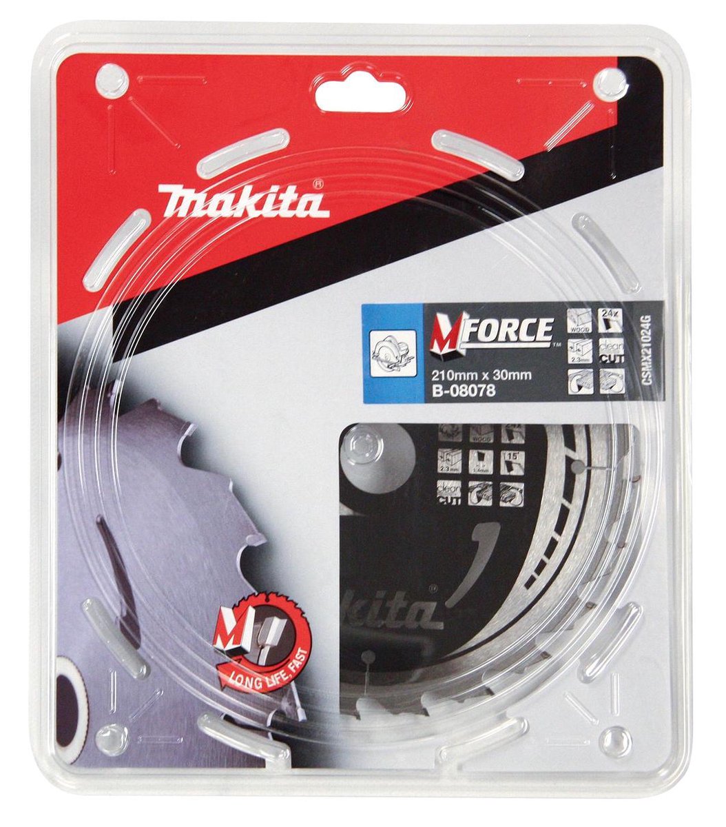 Makita Kreissägeblatt für Holz | mforce | ø 210 mm Achsloch 30 mm 24 Zähne – B-08078