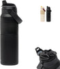 Kambukka Dupla isolierte Trinkflasche 1000 ml – 2-in-1-Wasserflasche – 100 % auslaufsicher – schwarzer Rabe