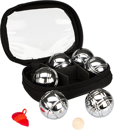 Get go Mini-Jeu de Boules-Set – 6 Kugeln – Chromschwarz