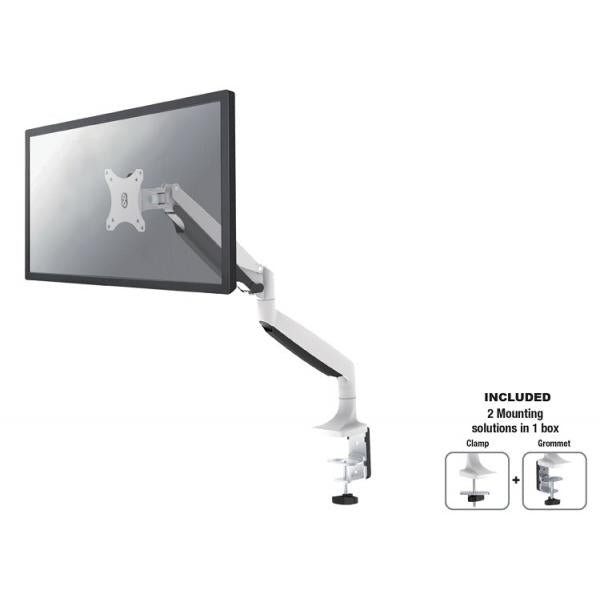 Neomounts nm-d750white TV-Monitor, voll bewegliche Tisch-Gasfederhalterung, 10–32, 9 kg, Höhe