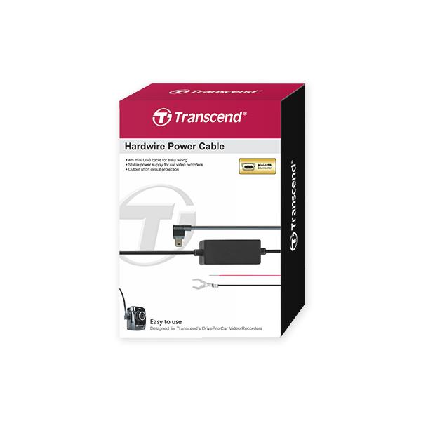 Transcend TS-DPK2 DrivePro Hardwire-Stromkabel, Mini-USB-Micro-USB, 4 m, schwarz