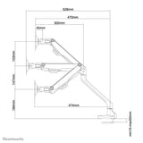 Neomounts fpma-d750black Flachbildschirm-Tischhalterung, 10–32, 8 kg, 100 x 100 mm, Klemmschraube