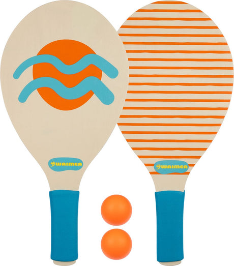 Waimea Beachball-Set – Komplettset – Holz – Blau Gelb – ab 3 Jahren