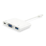 Equip 133462 USB-Typ-C-auf-VGA-Buchse, USB-A-Buchse, PD-Adapter, 1080p, 15 cm, weiß