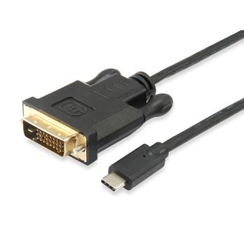 Equip 133468 USB-Typ-C-auf-DVI-D-Kabel, männlich, gerade, 1,8 m, schwarz