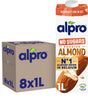 Alpro amandeldrink no sugars - ongezoete amandelmelk - plantaardig - geroosterde smaak - 8 x 1l