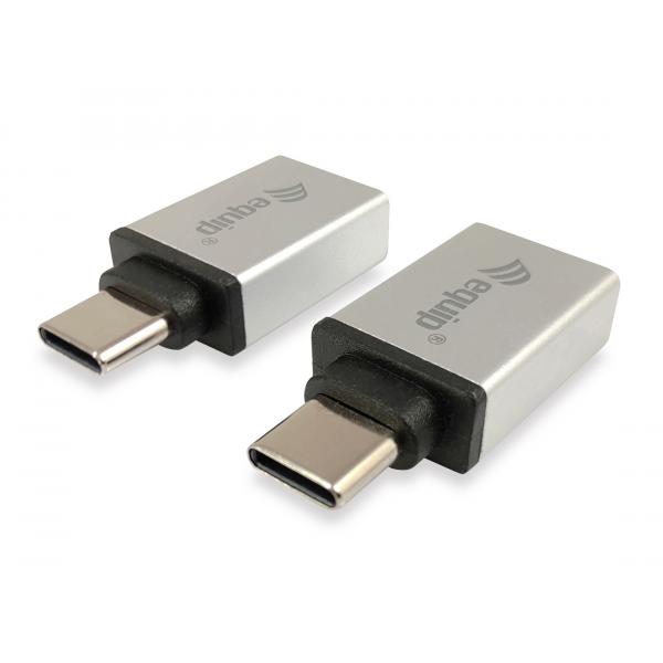 Equip 133473 USB-Adapter, USB Typ C -> USB Typ A, männlich weiblich, silber