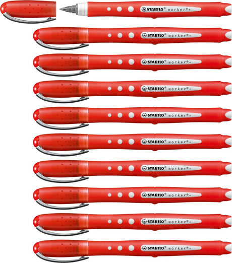 Stabilo worker+ bunt - Tintenroller 0,5 mm - rot - Karton à 10 Stück