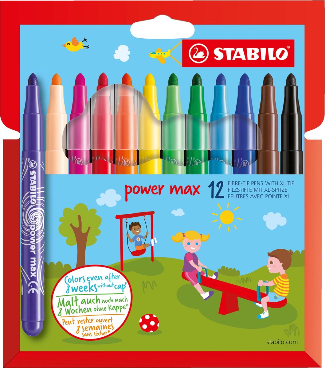 Stabilo Power Max Filzstifte - 12 Stk.