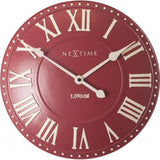 Nexttime Uhr 3083ro London römisch, ø34,5 cm, Wand, rot weiß
