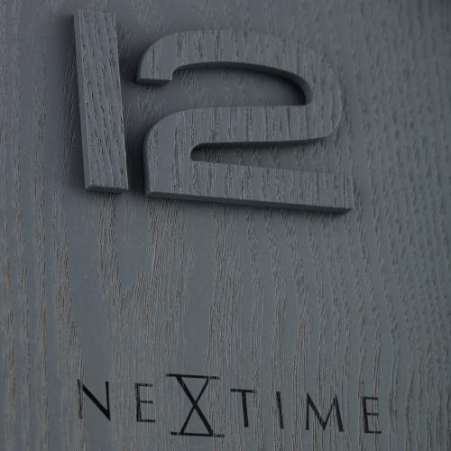 Nexttime Uhr 3095GS Holz Holz groß, ø52,8 cm, Wand, grau