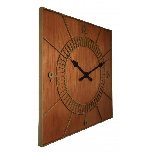 Nexttime Uhr 3112br Holz quadratisch, 50x50 cm, Wand, braun