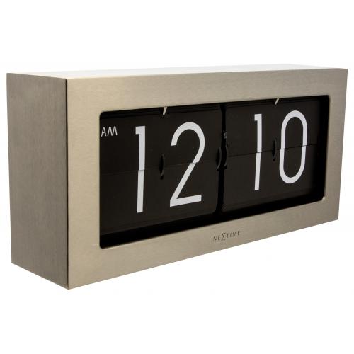 Nexttime Uhr 5198zi Big Flip, 16,7x36 cm, Flip-Over, Silber