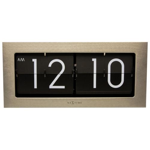 Nexttime Uhr 5198zi Big Flip, 16,7x36 cm, Flip-Over, Silber