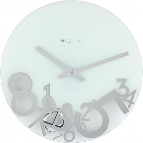 Nexttime-Uhr 8115 fallengelassen, ø43 cm, Wand, silber