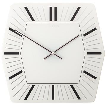 Nexttime Uhr 8128wi Sechseck, 43x43 cm, Wand, weiß