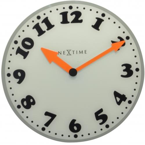 Nexttime Uhr 8152 Mädchen, ø43 cm, Wand, weiß grau schwarz orange