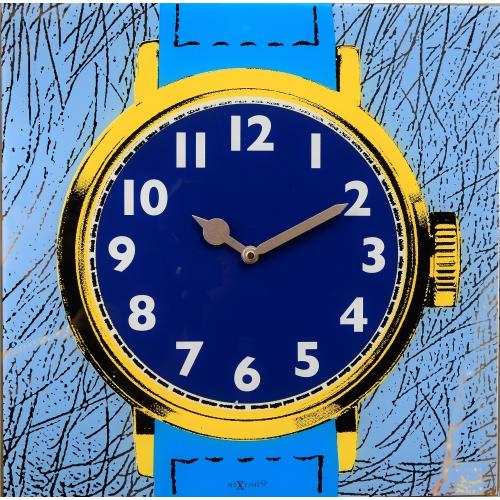 Nexttime Uhr 8157 Watch One, 43x43,2 cm, Wand, blau gelb