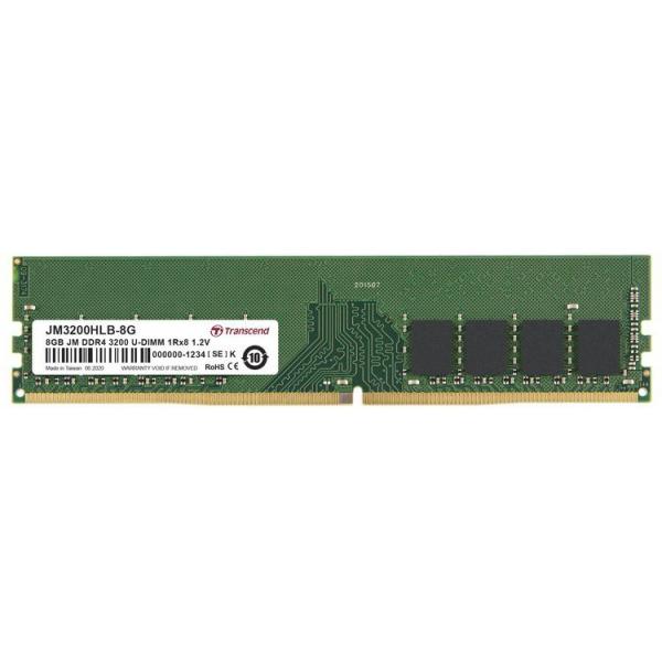 Transcend jm3200hlb-8g Jetram, 8 GB, U-Dimm, DDR4 3200 MHz, 1rx8 1gx8, cl22, 1,2 V