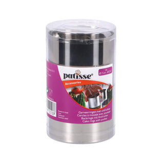 Patisse-Garnierringe mit Stopfer 7x5,5 cm, 3-teilig aus Edelstahl