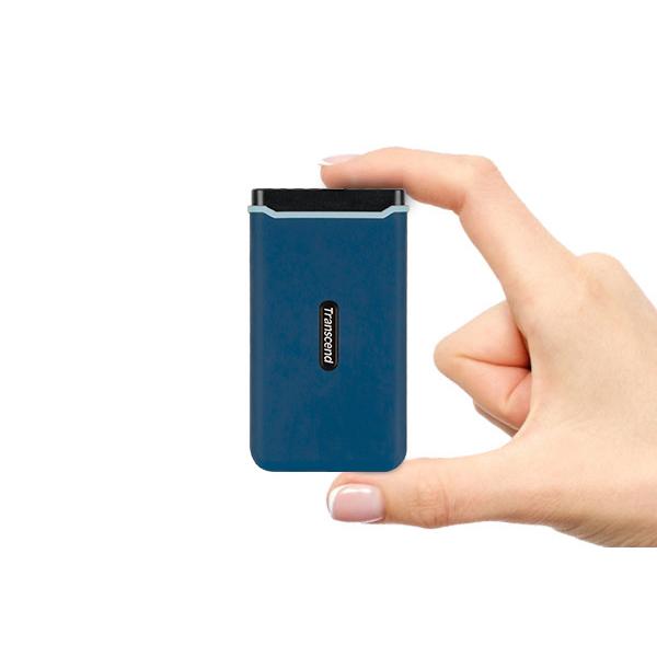 Transcend ts250gesd370c esd370c externe SSD, 250 GB, USB Typ-A-C, PCIe, 1050 950 MB/s, Marineblau
