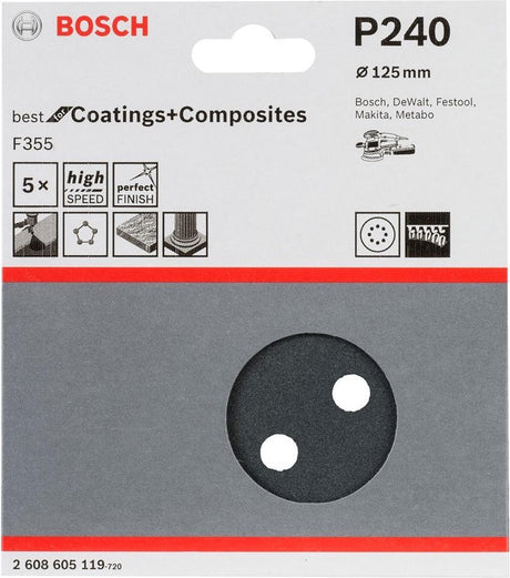 Bosch 5 Schleifblatt ø125 beste Beschichtungen 8.240