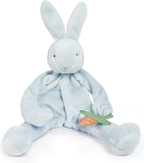 Bunnies by the Bay Schmusetuch mit Hasen-Schnullerhalter – Schnullertuch – extrem weich – Klettverschluss für Schnuller – maschinenwaschbar – 25 cm – blau